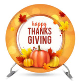 Ahorn Blatt Kürbis Glücklich Danke Geben Runden Hintergrund